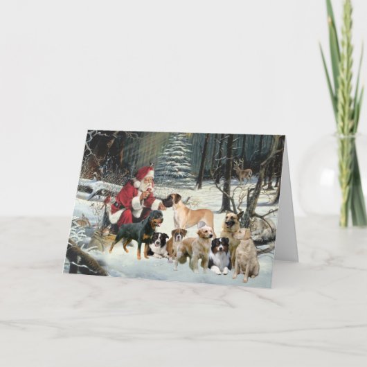 Pour Fêtes Annuelles Cartes de Noël Races de chiens multiples (Devant)