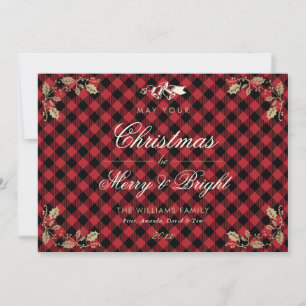 Pour Fêtes Annuelles Cartes de Noël Rouge Vintage Buffalo Plaid