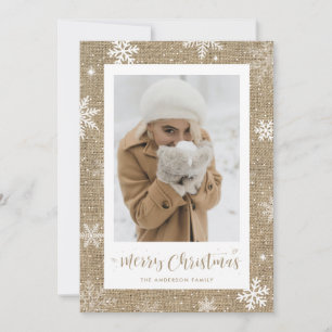 Pour Fêtes Annuelles Cartes de Noël Russe Vintage Burlap Photo