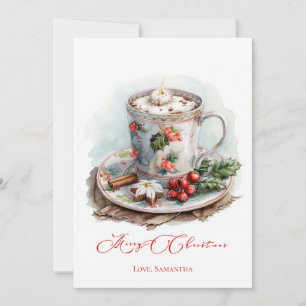 Pour Fêtes Annuelles Cartes de Noël rustiques au chocolat chaud personn