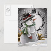 Pour Fêtes Annuelles Cartes de Noël Snowman (Devant / Derrière)