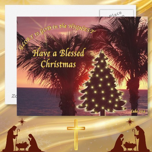 Pour Fêtes Annuelles Cartes de Noël Sunset Beach Christian