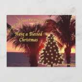 Pour Fêtes Annuelles Cartes de Noël Sunset Beach Christian (Devant)