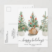 Pour Fêtes Annuelles Cartes de Noël traditionnelles avec sapins (Devant / Derrière)