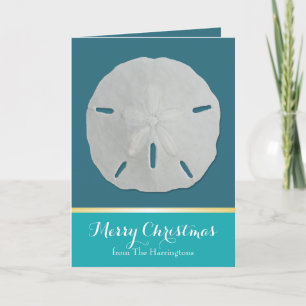 Pour Fêtes Annuelles Cartes de Noël Tropiques Dollar De Sable turquoise