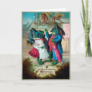 Pour Fêtes Annuelles Cartes de Noël vintage grenouilles de Noël