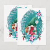 Pour Fêtes Annuelles Cartes de Noël Watercolor (Devant / Derrière)