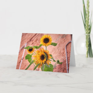 Pour Fêtes Annuelles Cartes de note de tournesols de ville