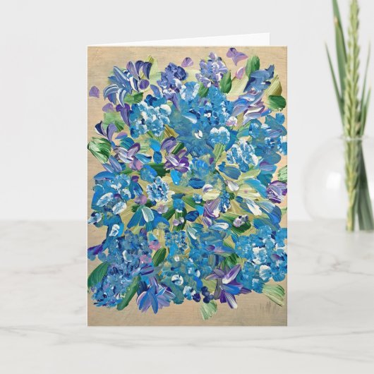 Pour Fêtes Annuelles Cartes de notes d'Hydrangée au coeur (Devant)