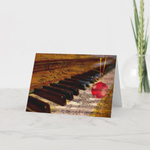 Pour Fêtes Annuelles Cartes de professeur de piano en collage rustique