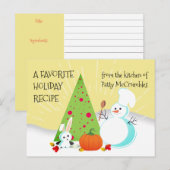 Pour Fêtes Annuelles Cartes de recette de vacances de cuisson de (Devant / Derrière)