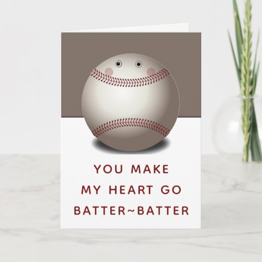 Pour Fêtes Annuelles Cartes de Saint-Valentin de baseball amusantes (Devant)