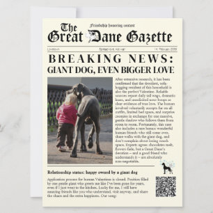 Pour Fêtes Annuelles cartes de Saint-Valentin Great Dane ironie