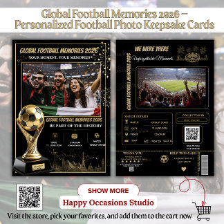 Pour Fêtes Annuelles Cartes de souvenirs de football mondial 2026