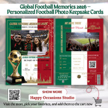 Cartes de souvenirs de football mondial 2026