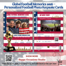Cartes de souvenirs de football mondial 2026
