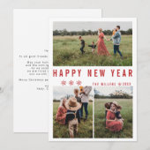 Pour Fêtes Annuelles Cartes de vacances Bonne Année Collage de photos (Devant / Derrière)