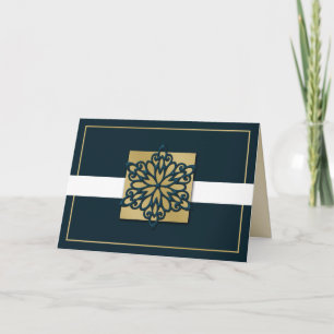 Pour Fêtes Annuelles Cartes de vacances Corporate bleu or