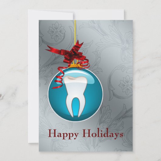 Pour Fêtes Annuelles Cartes de vacances de dentiste bleues (Devant)