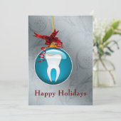 Pour Fêtes Annuelles Cartes de vacances de dentiste bleues (Debout devant)