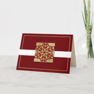 Pour Fêtes Annuelles Cartes de vacances d'entreprise en or rouge