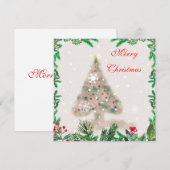 Pour Fêtes Annuelles Cartes de vacances plates  (Devant / Derrière)