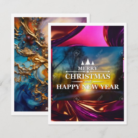 Pour Fêtes Annuelles Cartes de voeux (Devant / Derrière)