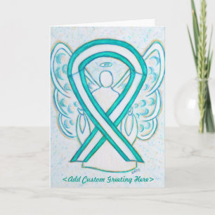 Pour Fêtes Annuelles Cartes de voeux Angel du ruban du cancer du col ut