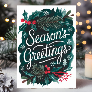 Pour Fêtes Annuelles Cartes de vœux aquarelle Noël
