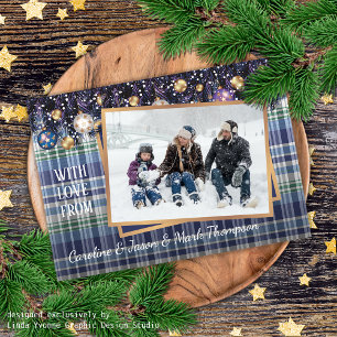 Pour Fêtes Annuelles Cartes de vœux classiques de saison d'amour violet