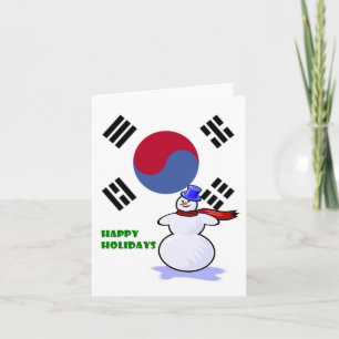 Pour Fêtes Annuelles Cartes de voeux coréennes de vacances de bonhomme