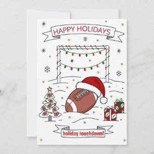 Pour Fêtes Annuelles Cartes de vœux de Noël Ballon de football Chapeau
