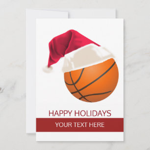 Pour Fêtes Annuelles Cartes de vœux de Noël basketball Ball Chapeau de
