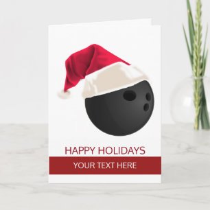 Pour Fêtes Annuelles Cartes de vœux de Noël boule de quille chapeau de