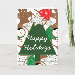 Pour Fêtes Annuelles Cartes de voeux de Noël Cookies Holiday Fold Card