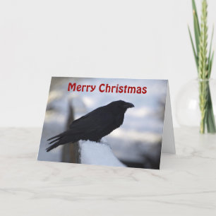 Pour Fêtes Annuelles Cartes de voeux de Noël Corbeau