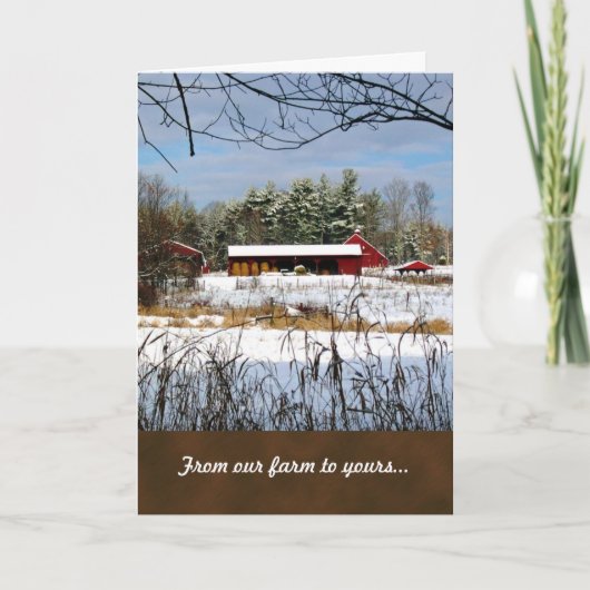 Pour Fêtes Annuelles Cartes de voeux de Noël de la ferme Red Barn (Devant)