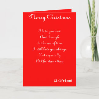 Pour Fêtes Annuelles Cartes de voeux de Noël de ma petite amie