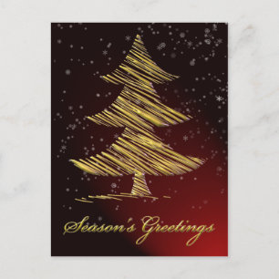 Pour Fêtes Annuelles Cartes de vœux de Noël élégantes et festives rouge