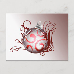 Pour Fêtes Annuelles Cartes de vœux de Noël élégantes rouges