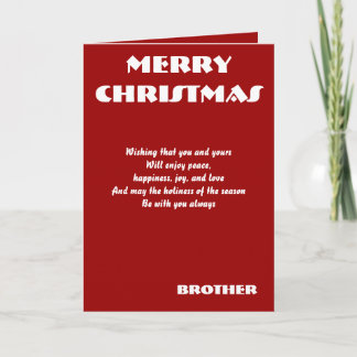Pour Fêtes Annuelles Cartes de voeux de Noël Frère