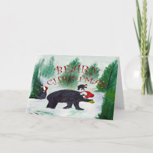 Pour Fêtes Annuelles Cartes de vœux de Noël ours Beary Chrismas.