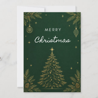 Pour Fêtes Annuelles Cartes de vœux de Noël vertes Joyeux Noël