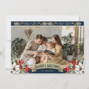 Pour Fêtes Annuelles Cartes de vœux de saison Flocons de neige de houx