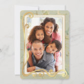 Pour Fêtes Annuelles Cartes de vœux de saison vert sauge et or (Dos)