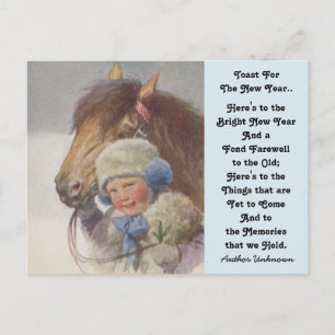Pour Fêtes Annuelles Cartes de vœux du Nouvel An Souvenir d'enfance Pon