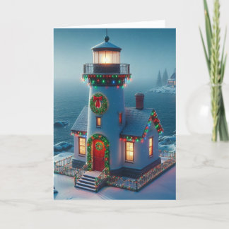 Pour Fêtes Annuelles Cartes de vœux du phare de Noël