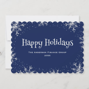 Pour Fêtes Annuelles Cartes de vœux entreprise Flocons de neige scintil
