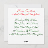 Pour Fêtes Annuelles Cartes de voeux et de notes de vacances (Dos)