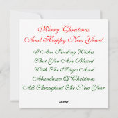 Pour Fêtes Annuelles Cartes de voeux et de notes de vacances (Dos)